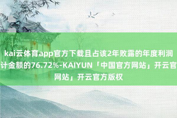 kai云体育app官方下载且占该2年败露的年度利润总数共计金额的76.72%-KAIYUN「中国官方网站」开云官方版权