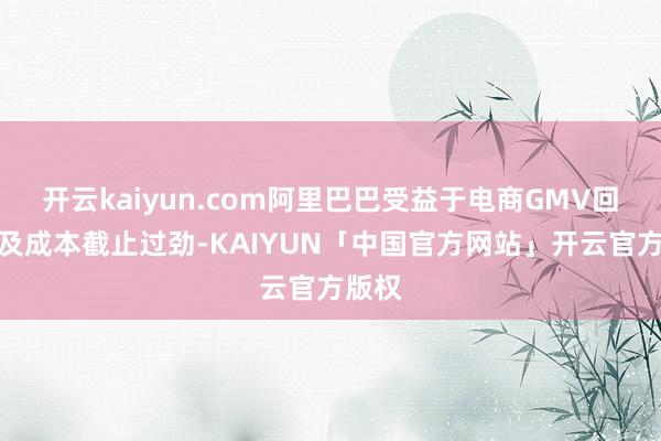 开云kaiyun.com阿里巴巴受益于电商GMV回暖以及成本截止过劲-KAIYUN「中国官方网站」开云官方版权