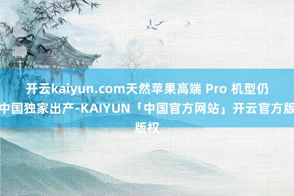 开云kaiyun.com天然苹果高端 Pro 机型仍由中国独家出产-KAIYUN「中国官方网站」开云官方版权