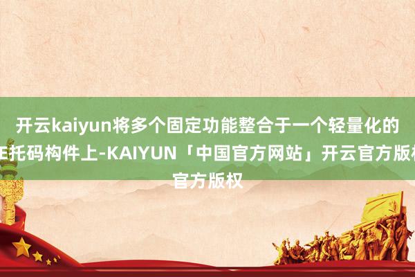 开云kaiyun将多个固定功能整合于一个轻量化的PE托码构件上-KAIYUN「中国官方网站」开云官方版权